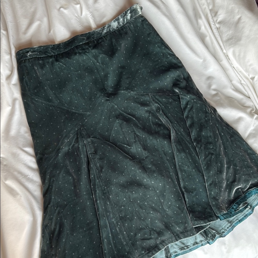 Marc Jacobs Silver Green Velvet Mermaid Skirt